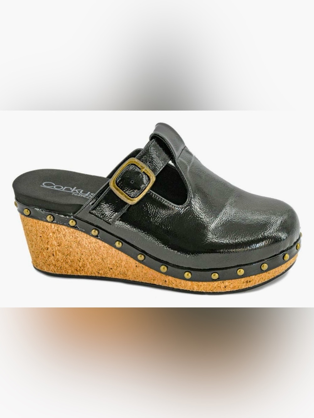 Corkys Black Patent Wedge Shoes